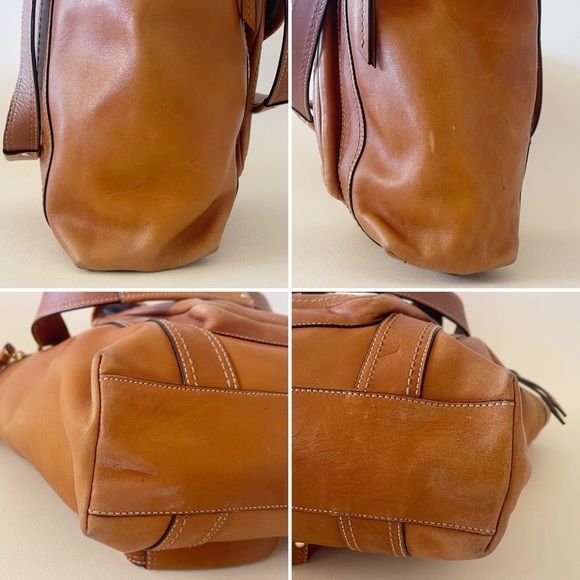 Coach Gigi Tote Bag Vintage Leather Turn Lock Carryall Casual Classic Tan F12888 - Picture 14 of 16